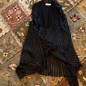 Elegant Black Striped Women's Cape